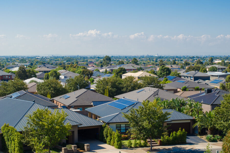 View of houses in an Australian suburb